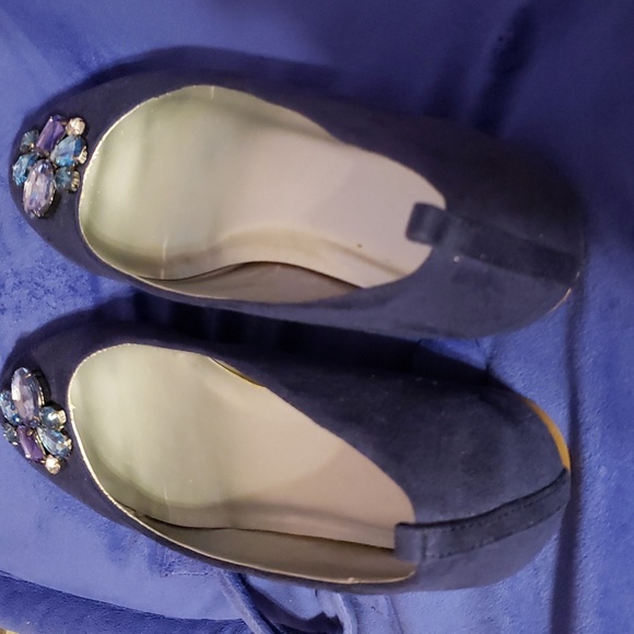 Blue Flats with Rhinestone Detail - Picture 7 of 7